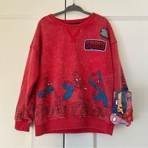 Spiderman Toddler Boys Pullover Crewneck Sweatshirt Long Sleeves, Size 4T NWT